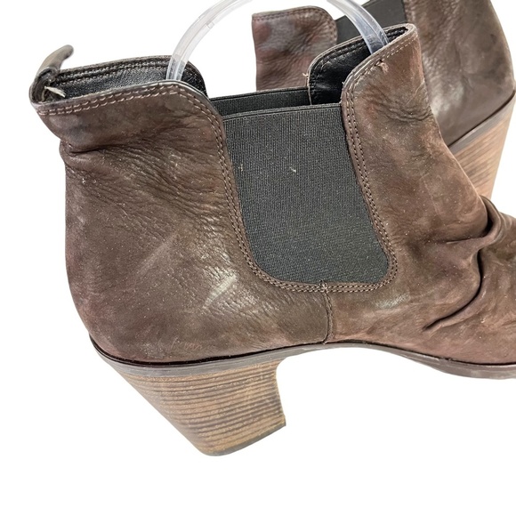 PAUL GREEN Genuine Leather Chunky High Heels Ankle Booties Boots Stretch sz 9.5 - Picture 13 of 16
